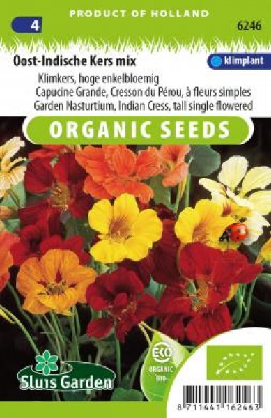 BIO semená kvetov, Tropaeolum majus, Kapucínka, organické semená